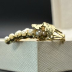 1950s Vintage 12k Yellow Gold Filled Chain + Grapes & Leaves, Wine Party Ready!