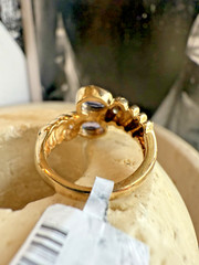 Ladies ESTATE 14k Yellow Gold NATURAL Diamond / Purple Stone Ring