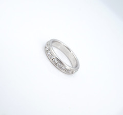 Vtg Platinum Natural Diamond Eternity Band 4mm Stackable Ring Size 5.25 RG5246