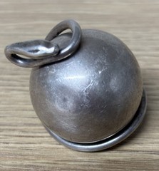 Vtg 925 Sterling Silver Large Angel Caller Harmony Bell Pendant Orb Chime 24mm