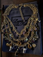 Lunch At The Ritz COCKTAILS Triple Strand Necklace; NEW, NEVER WORN, RARE!!!!