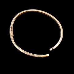 Vintage Alpaca Mexico Abalone Bangle Bracelet Silver Tone 7.75 in