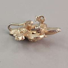 Vintage Watch Fob Brooch Pin Fleur De Lis Gold Tone 1 1/8″