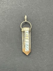 Vintage Sterling Silver Rutilated Quartz Pendant Crystal G20