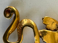 Vtg Metropolitan Museum of Art Cherub Pin 24K Gold Plated w Original Paperwork