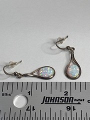 Vintage Sterling Silver Fire Opal Dangle Earrings | Bridal Accessory