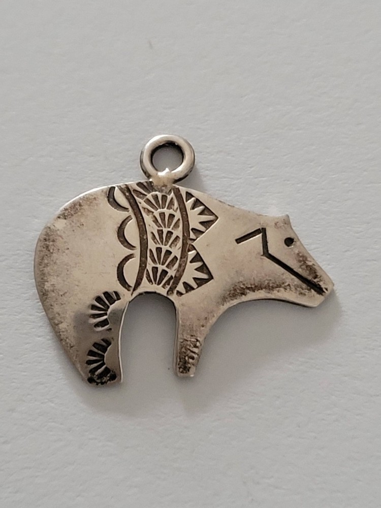 VTG Sterling Silver Spirit Bear Pendant Benson Manygoats Van Horne Collection