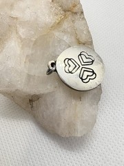 Vintage Sterling Silver Triple Heart Symbol Pendant Modern Artisan Design 6g
