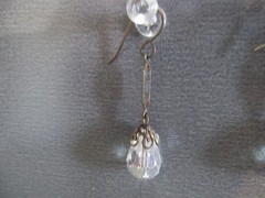 1 Pair Unique 1.5″in Glass Clear Crystal Antique Tear Drop Shape Dangle