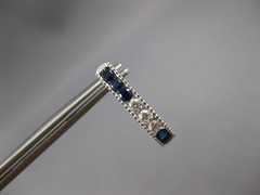 .99CT DIAMOND & AAA SAPPHIRE 14K WHITE GOLD OVAL LEVERBACK HOOP HANGING EARRINGS