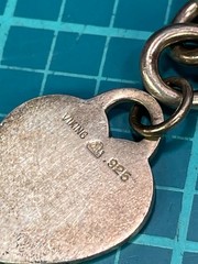 Vintage Viking 925 Sterling Rolo Chain Bracelet w/ Heart Charm