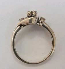 1/3 Kt Cluster Diamond, 29 Diamonds, Engagement Ring, White Gold, Cert Of Auth.