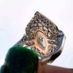 3Ct Art Deco Style Lab Created Diamond Engagement Wedding 14K White Gold FN Ring