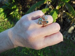 14k Gold Multi Fancy Argyle, Blue, Green Natural Diamond Ring Custom Md 2.50ctw
