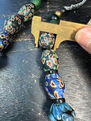 Vintage Nepal Millefiori Beads Statement Necklace – Large Old Glass Beads Stran