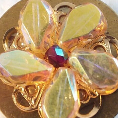 1.25″ Yellow Beaded MaryBee Brooch 07-01-2024