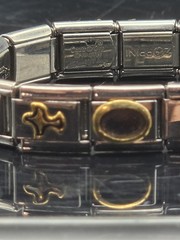Silver Tone Italian Mix Charm Zoppini Stretch Bracelet 17 Links Sponge Bob Coke