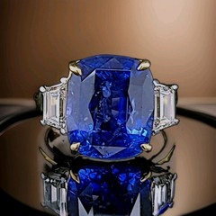 Vintage 18k Platinum Engagement Ring 10.41CT.Natural Cushion Blue Sapphire GIA