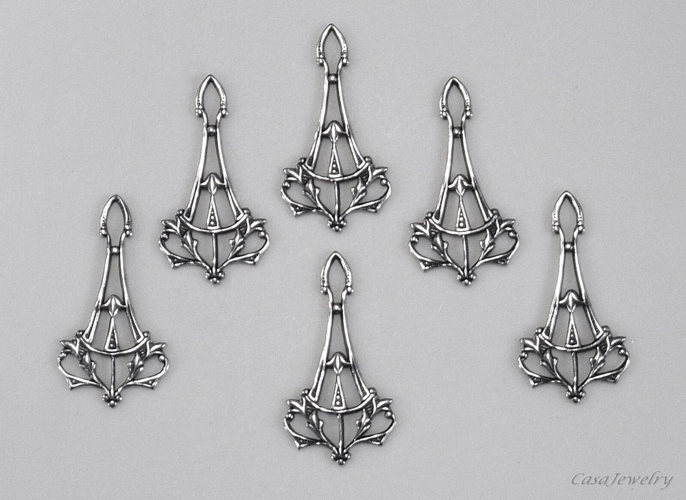 #3485 ANTIQUED STERLING SILVER PLATED CELTIC DESIGN PENDANT/ER – 6 Pc Lot