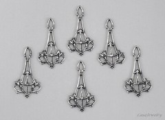 #3485 ANTIQUED STERLING SILVER PLATED CELTIC DESIGN PENDANT/ER – 6 Pc Lot
