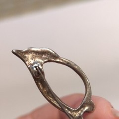 Vintage Extremely Rare Sterling Silver Cat Eye Glasses Frame Brooch Pin Gorgeous