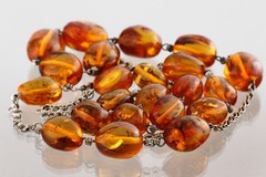 ANTIQUE Vintage Genuine INSECTS Beads BALTIC AMBER Chain Necklace 71g 260312-2