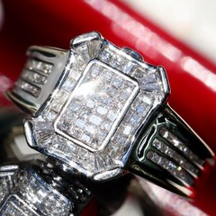14k multi tone gold size 7 ring 1.25ct diamond invisible set handmade 7.1gr N10