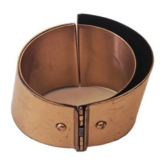 Vintage Renoir Signed Copper Modernist Sculpture Hinged Clamper Cuff Bracelet