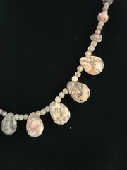 Vintage JTV Leopard Jasper Semi Precious Gemstone Bead Necklace Fishhook Clasp