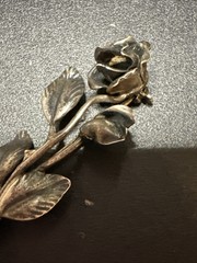 Vintage Teka Signed Rose Flower Brooch 835 Silver Germany Theodore Klotz