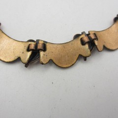 Vintage Copper Enamel Necklace Speckled Collar 17 Inch