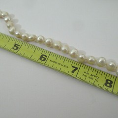 Vtg Irregular Pearl Beaded String Necklace w/ Sterling .925 Clasp 18” Length