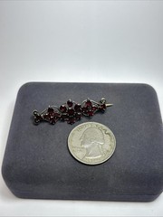 Antique Victorian Flat Top Bohemian Garnet Cluster Bar Brooch