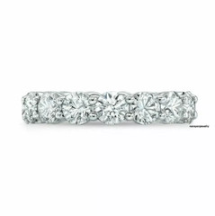 2Ct Round Cut Lab Created Diamond Eternity 925 Silver Anniversary Gift Band Ring