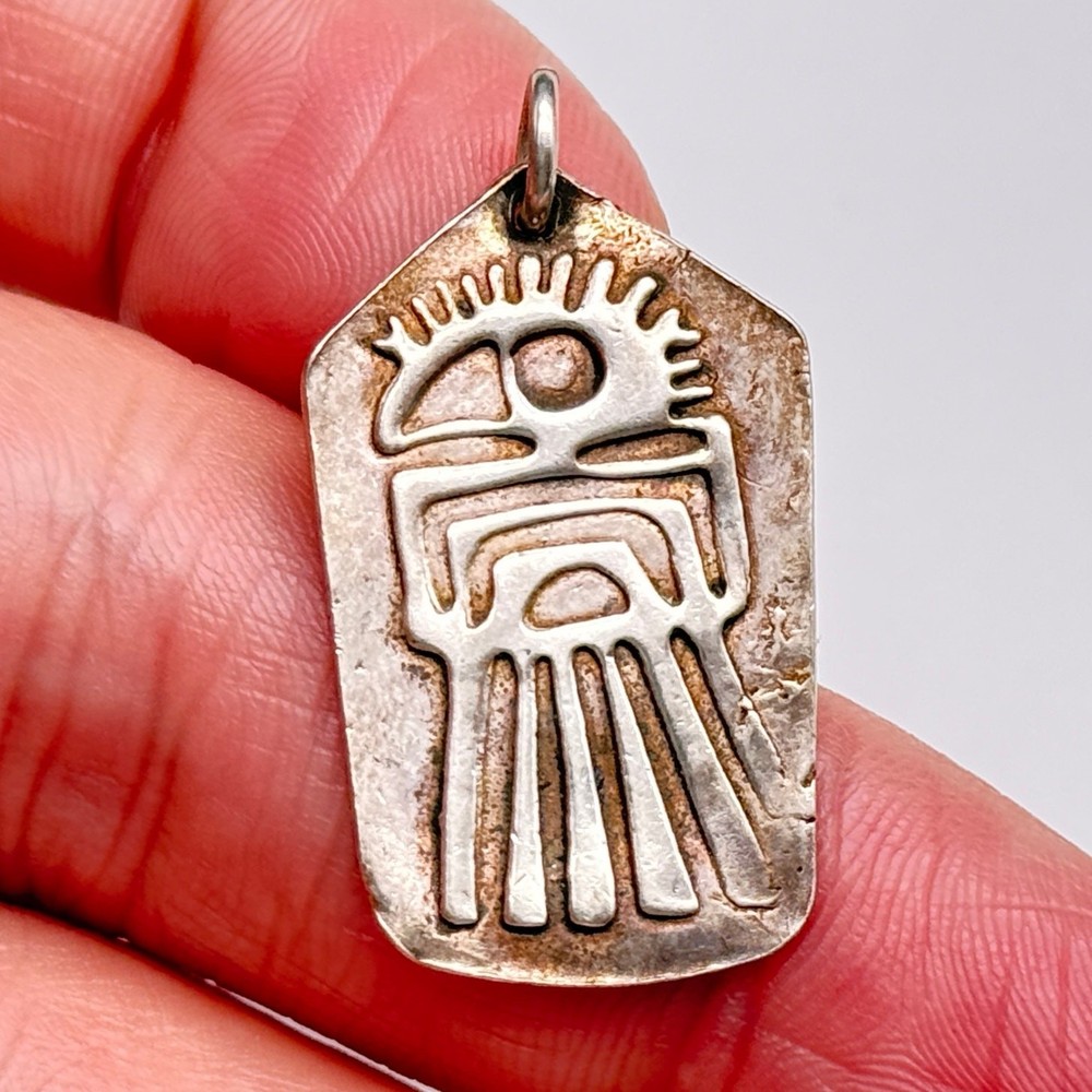 Vintage Tribal Bird Silver Pendant