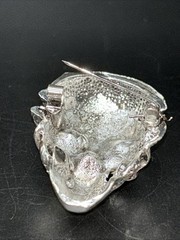 Modern Costume Jewelry Silver Tone Skull And Snakes Pin Brooch 1 3/4”