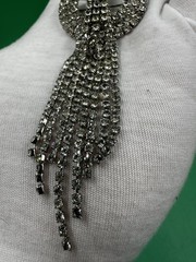 Vintage Weiss Brooch Pin Art Deco w/Dangles Fancy Clear Rhinestone Silver Tone