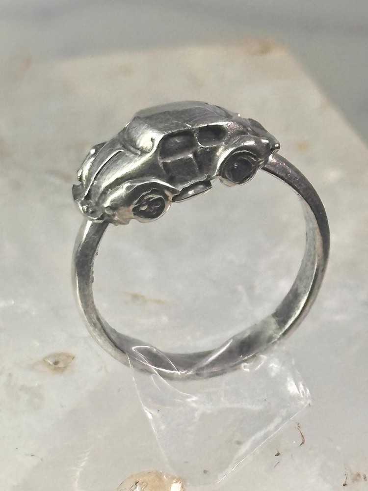 Car ring moving car volkswagen bug band solid size 5.25 sterling silver women