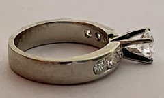 Platinum, Diamond Engagement Ring, Vintage, Estate, Natural, High Color Grade H