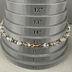 Vintage Necklace Clear Faceted Crystal Beads Gold Tone Graduated 15″