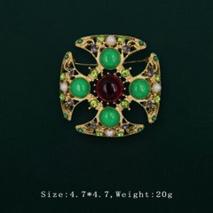 Women Noble Vintage Enamel Flower Brooch Unisex Antique Jewelry Accessories Gift