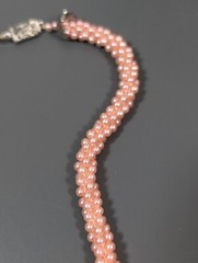 Vintage Pink Faux Pearl Cluster Bead Choker Necklace Classic MCM 15 in Collar