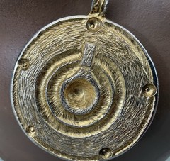 Yves Saint Laurent Vintage Medallion necklace Aztec Style Gilt *YSL Mark* Rare!