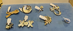 Vtg Lot 8 Pins Brooches Monet,Trifari, Van Dell (Sterling), Lady Remington, OTC