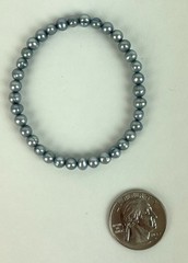 Vintage 90s expandable freshwater cultured pearl Bracelet blue/silver