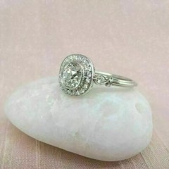 2.90Ct Art Deco Style Lab Created Diamond Wedding Ring 14k White Gold Finish