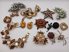 Vintage Rhinestone LOT Juliana Alice Caviness Warner Barclay 15 pcs