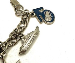 Vtg Worlds Fair 1962 Seattle Charm Bracelet Totem Pole Train Warship Cent 21
