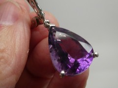 Vintage Amethyst Sterling Silver 925 Lever Back Drop Dangle Earrings