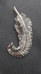 Signed Coro Feather Brooch Silver Toned